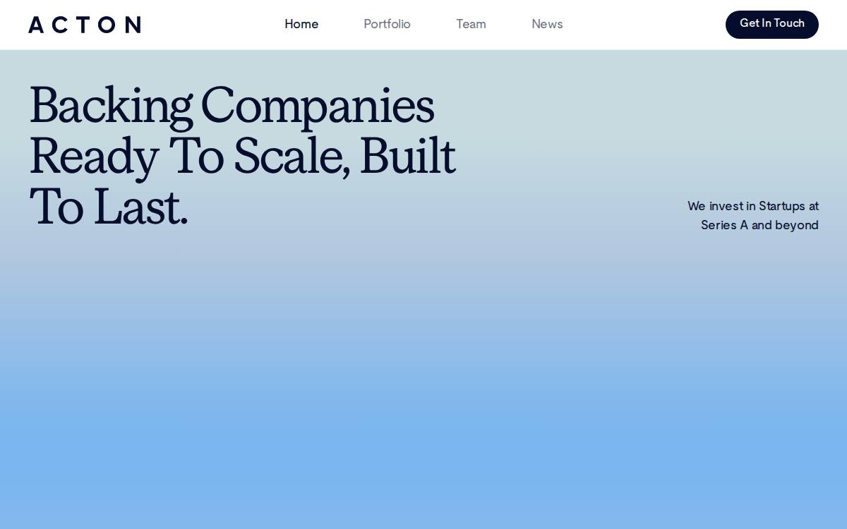 Acton Capital website preview