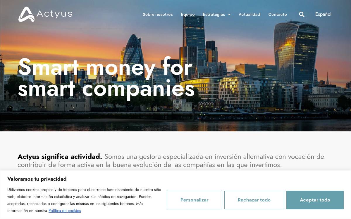 Actyus website preview
