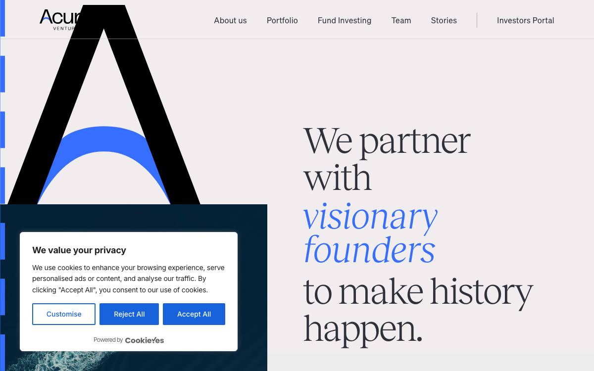 Acurio Ventures website preview