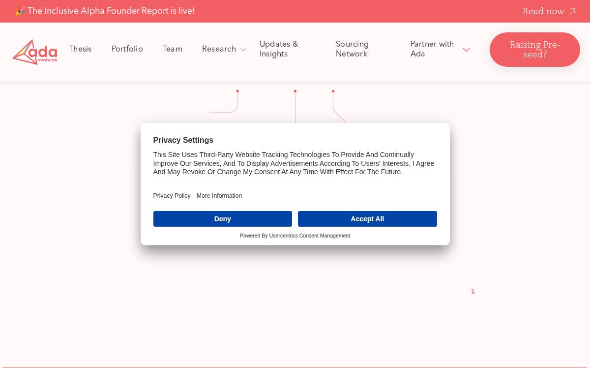 Ada Ventures website preview