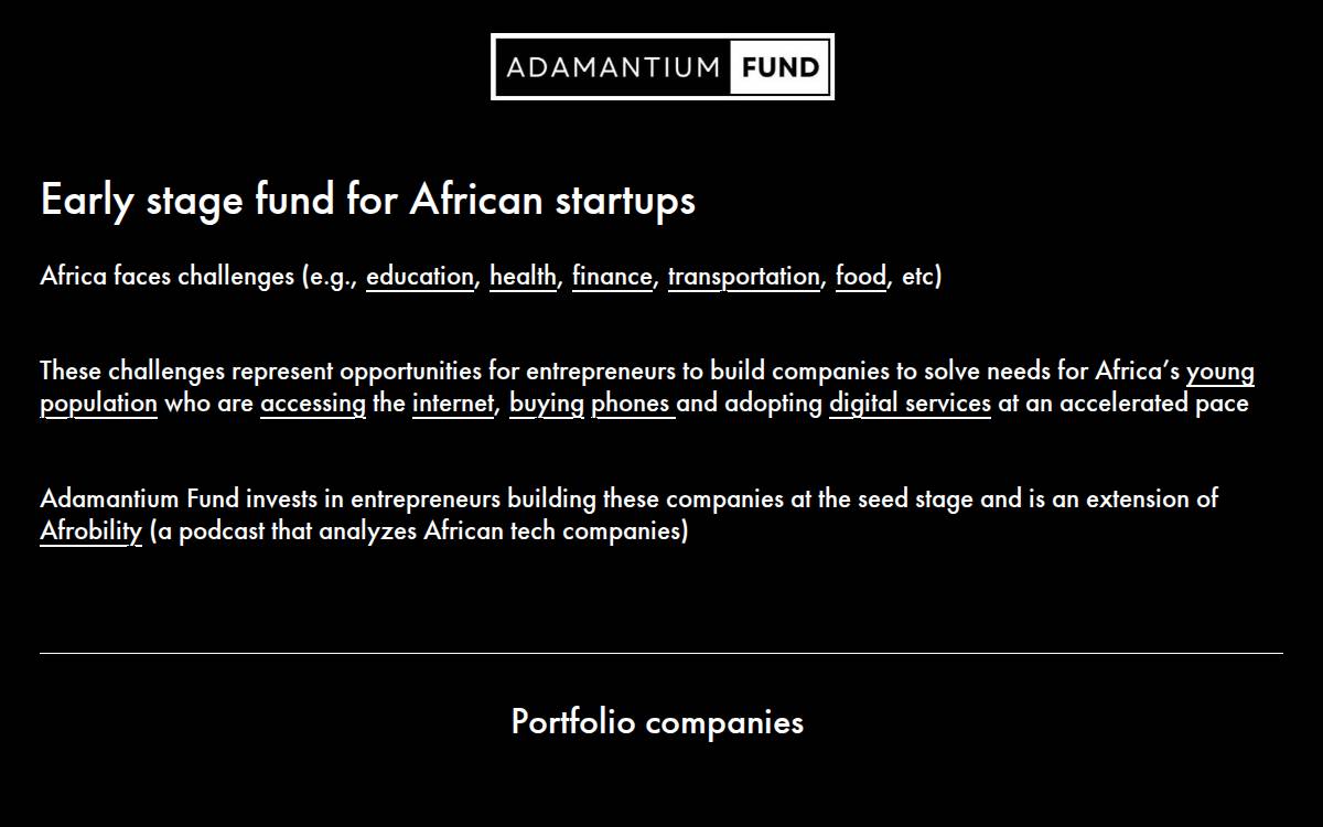 Adamantium Fund website preview