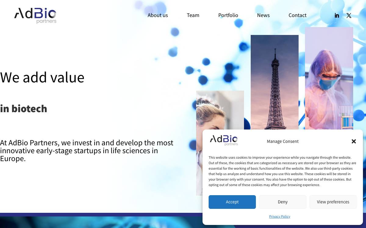 AdBio partners website preview