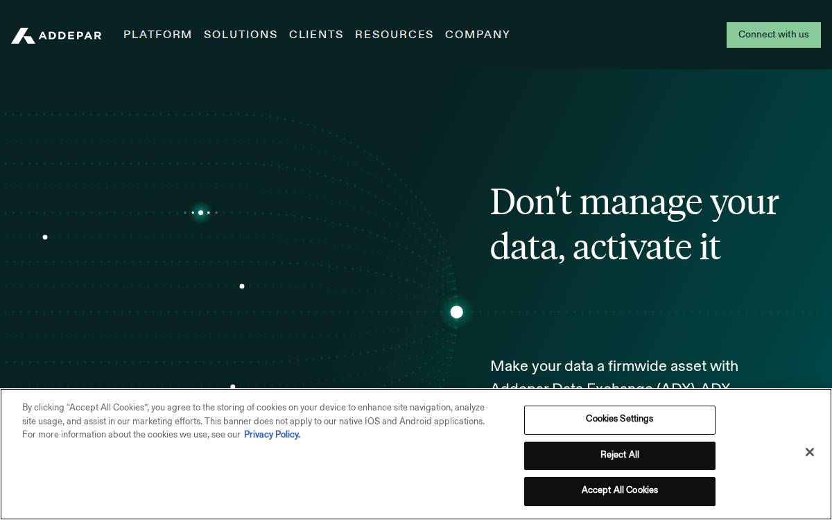 Addepar website preview