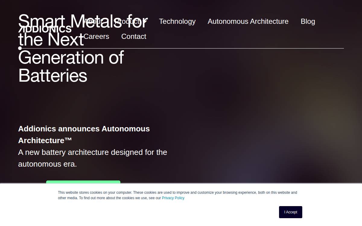 Addionics website preview
