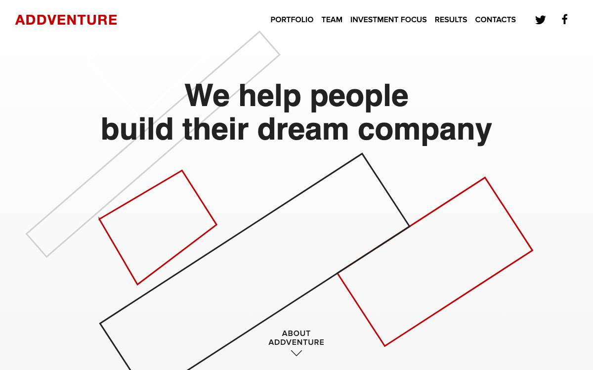 Addventure website preview