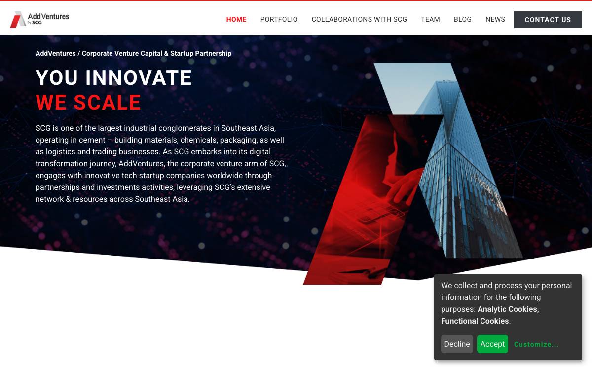 AddVentures by SCG website preview