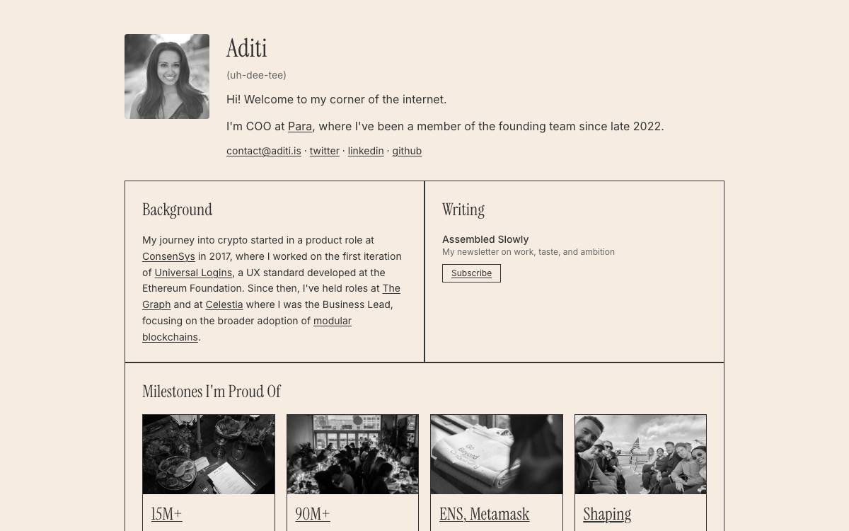 Aditi website preview