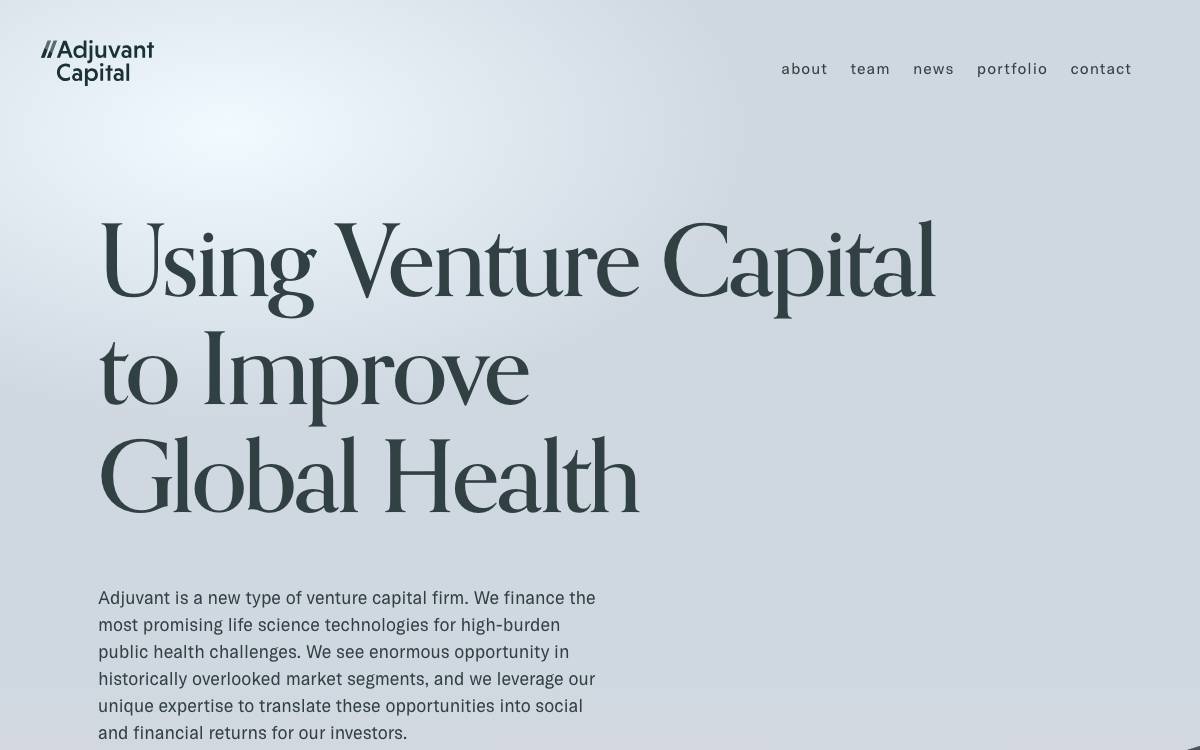 Adjuvant Capital website preview