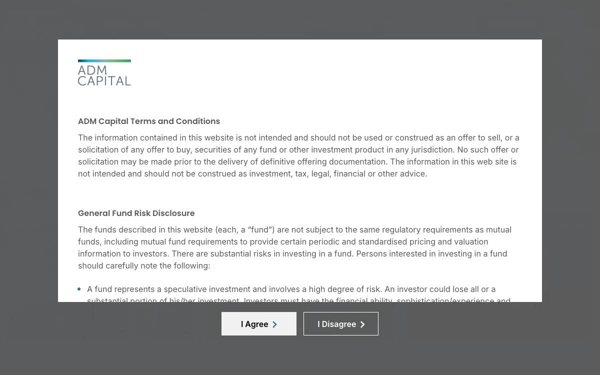 ADM Capital website preview