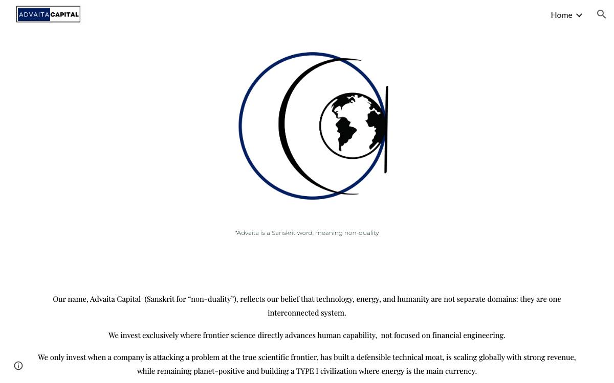 Advaita Capital website preview
