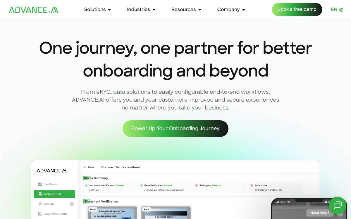 Advance AI website preview