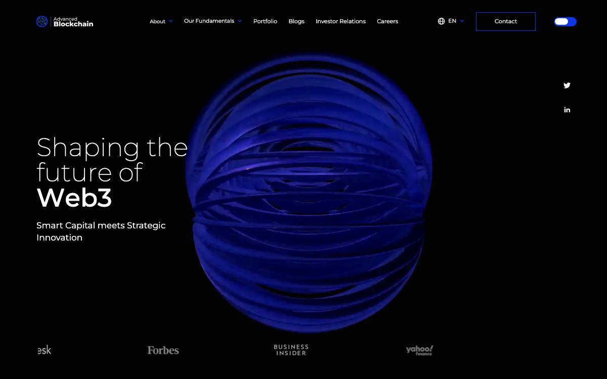 Advanced Blockchain website preview