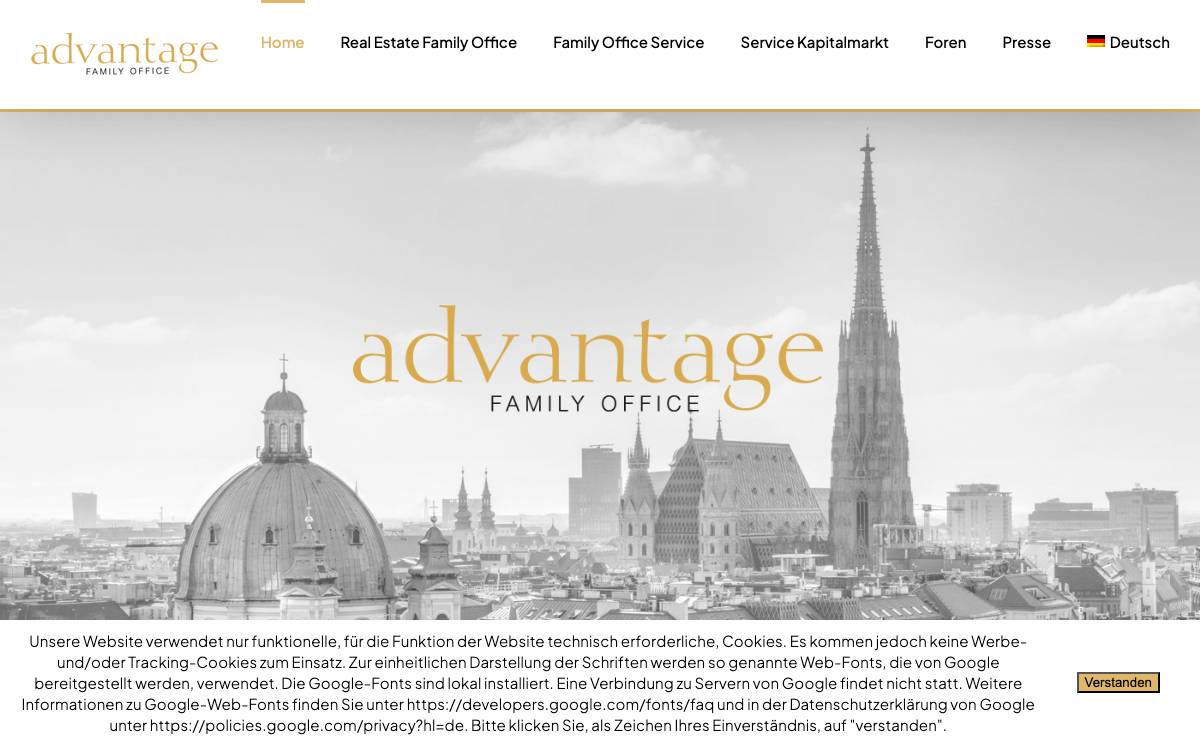 Advantage Family Office website preview