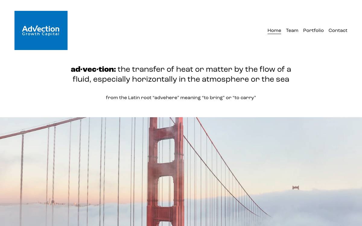 Advection Growth Capital website preview