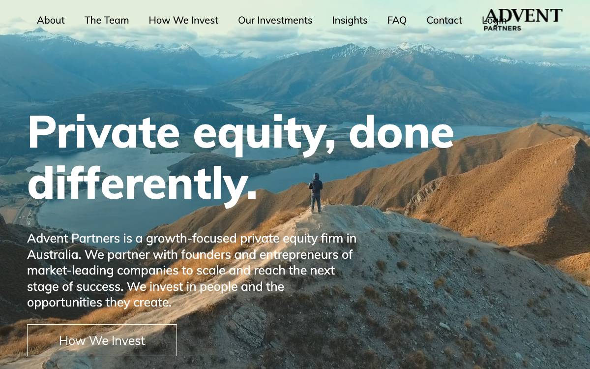 Advent Partners website preview