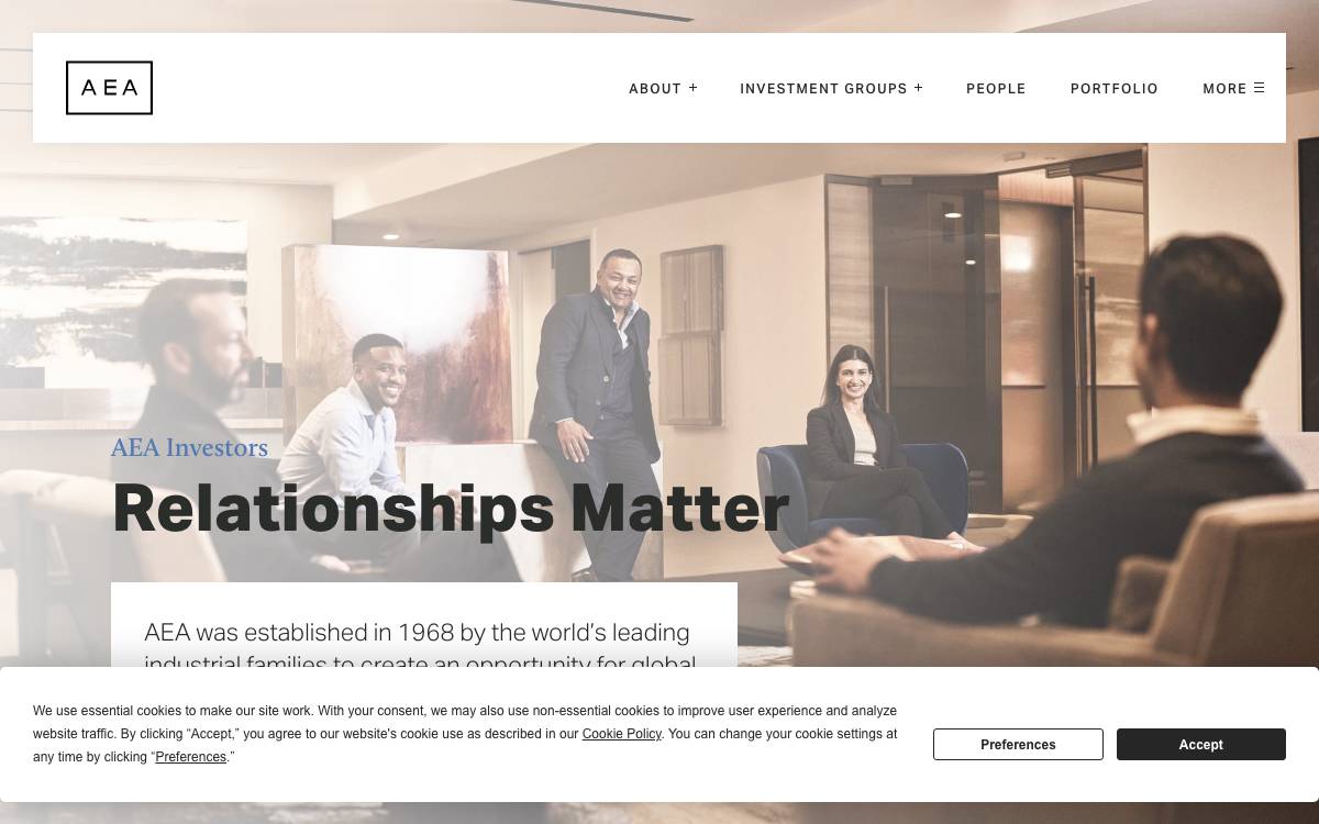 Aea Investors website preview