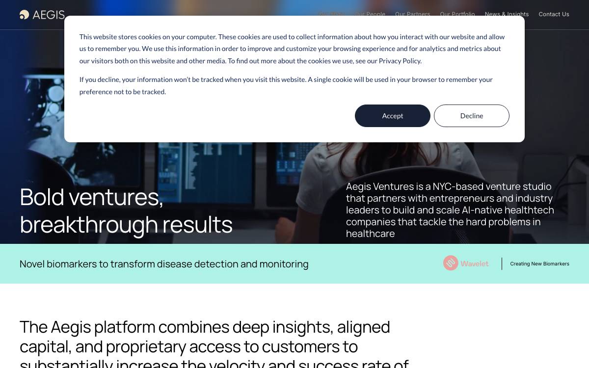 Aegis Ventures website preview