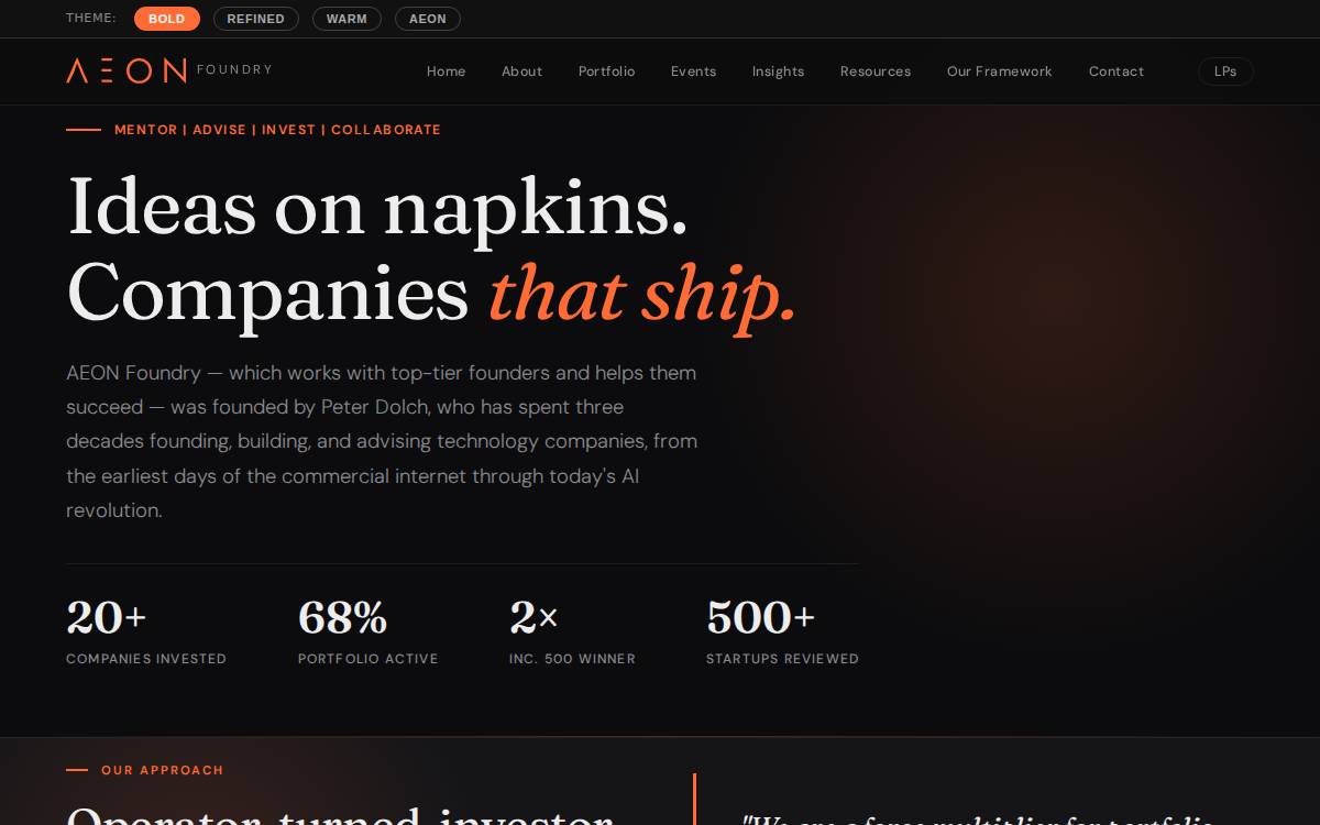 AEON Foundry website preview