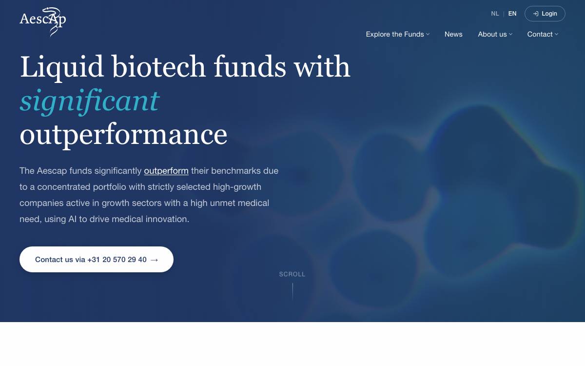 Aescap Life Sciences website preview