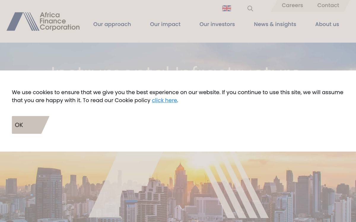 Africa Finance Corporation website preview