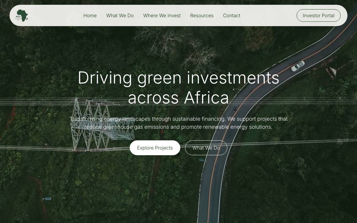 Africa Go Green Fund website preview