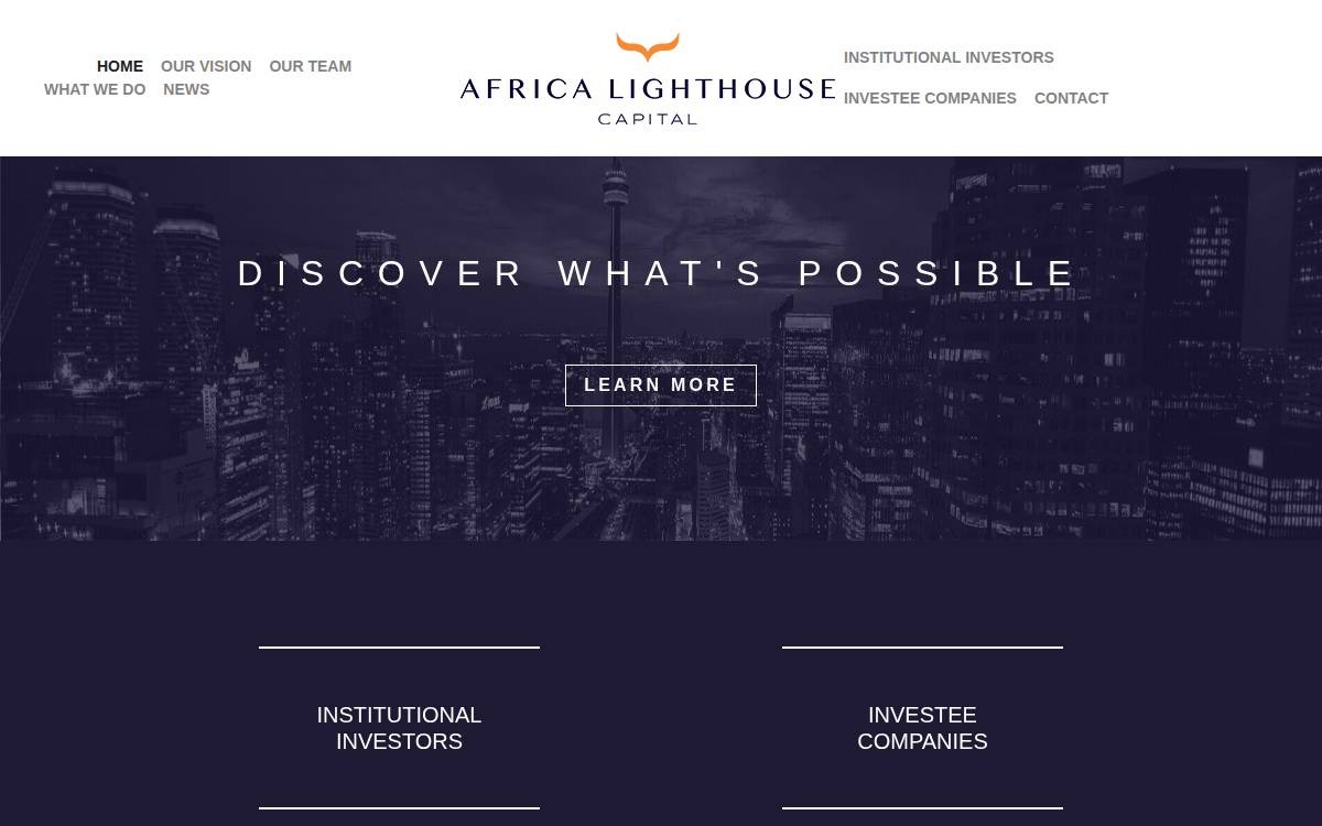 Africa Lighthouse Capital website preview