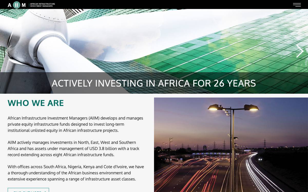 African Infrastructure Investment Managers website preview
