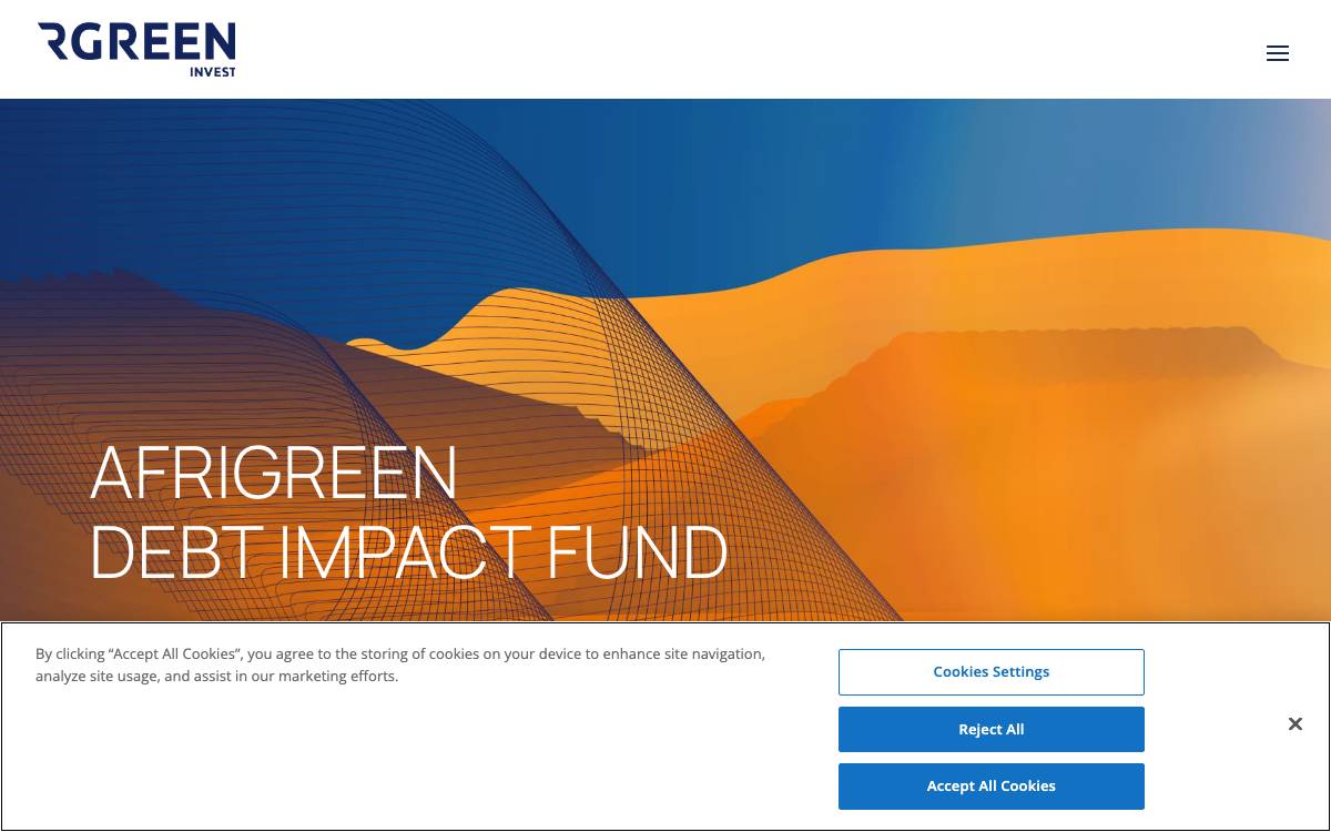 Afrigreen Debt Impact Fund website preview