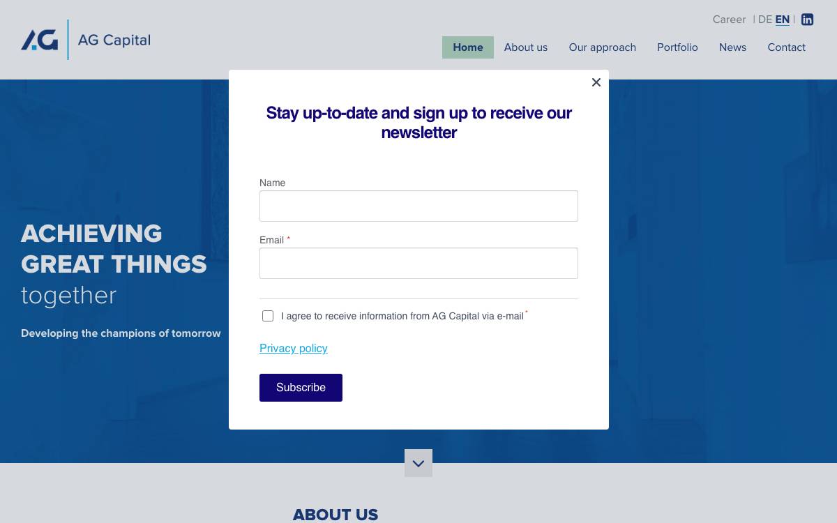 AG Capital website preview