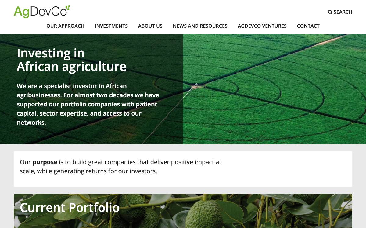 AgDevCo website preview