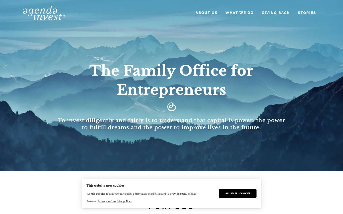 Agenda Invest AG website preview