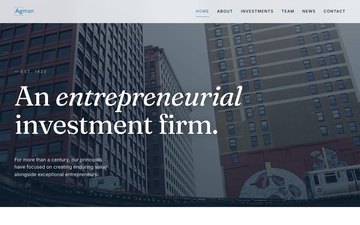 Agman Partners website preview