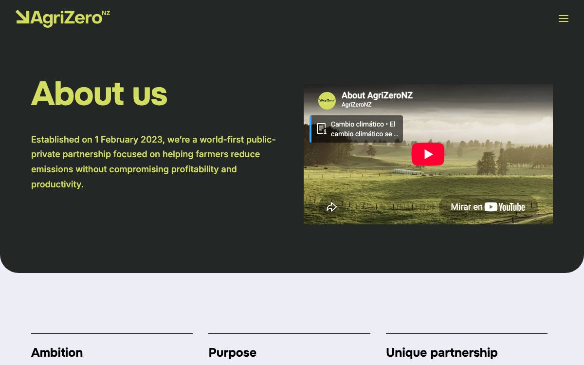 AgriZeroNZ website preview