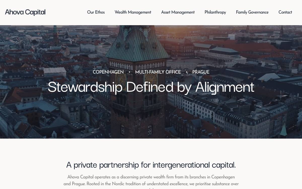 Ahova Capital website preview