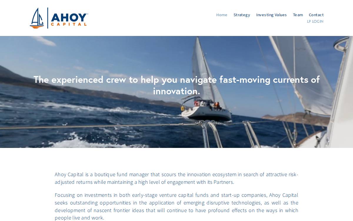 AHOY CAPITAL website preview
