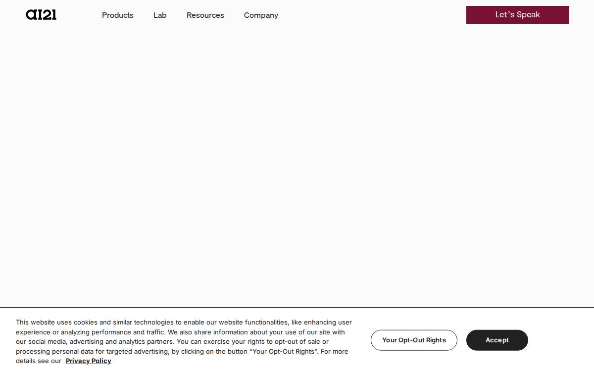 AI21 Labs website preview
