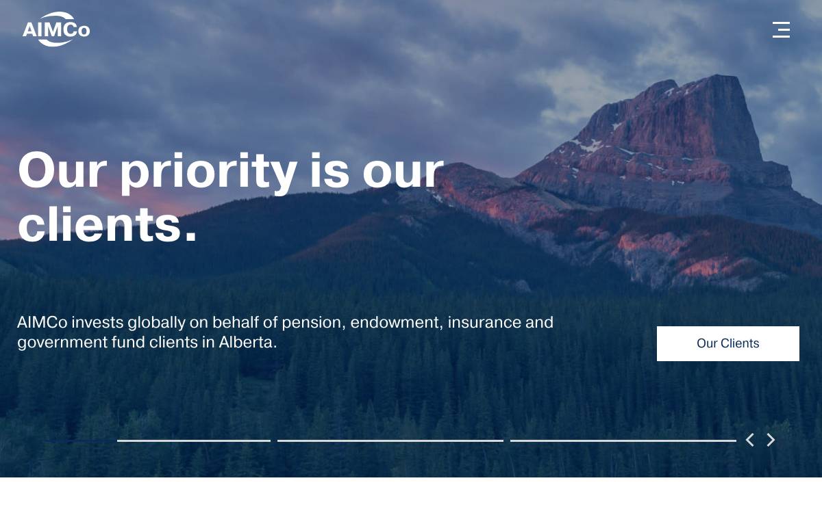 AIMCo private equity website preview