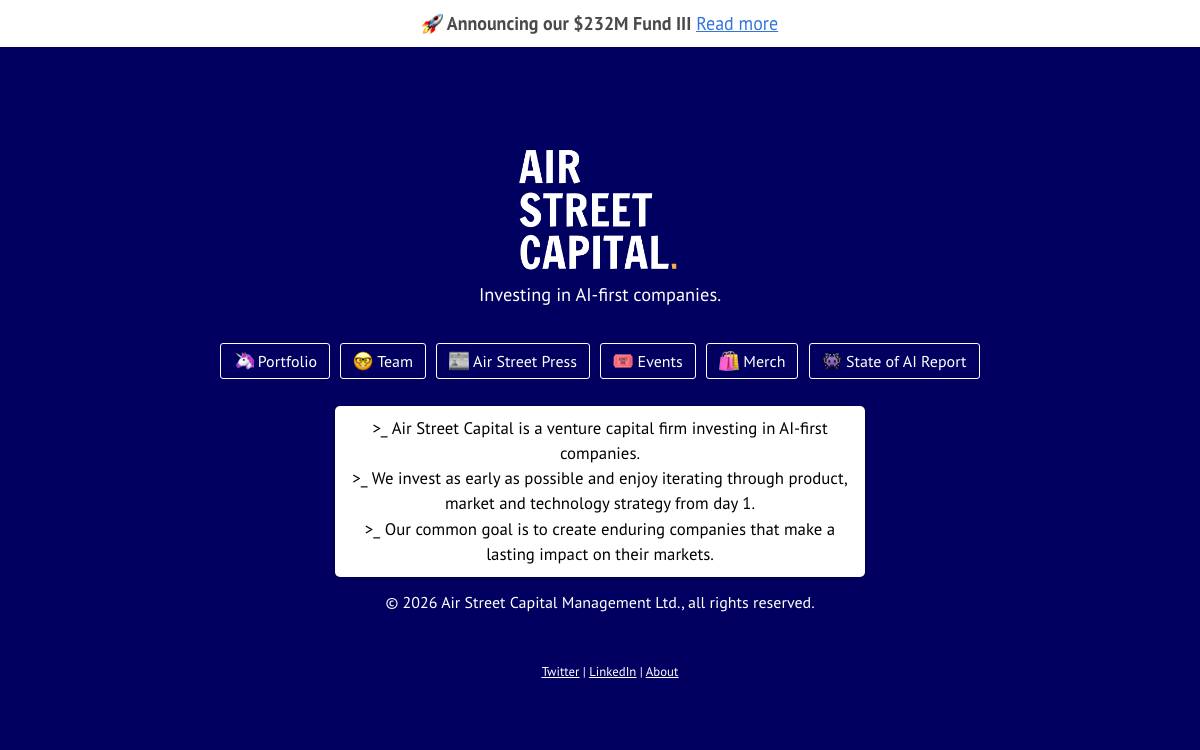 Air Street Capital website preview
