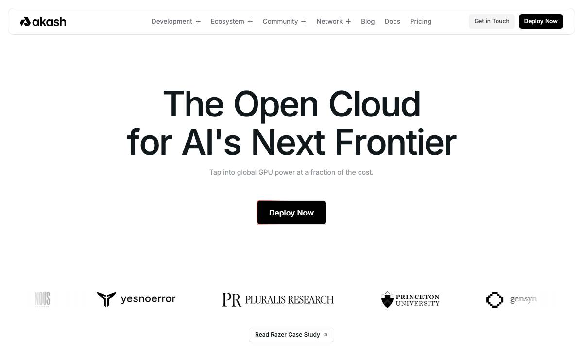Akash Network website preview