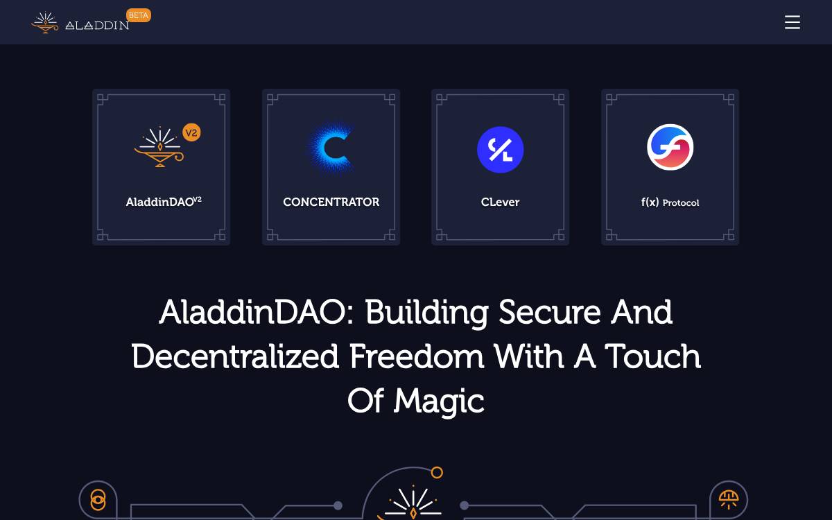 AladdinDAO website preview
