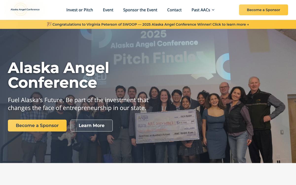 Alaska Angel Conference website preview