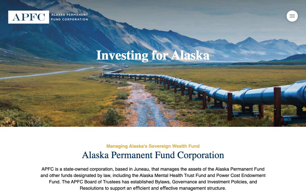 Alaska Permanent Fund Corporation website preview