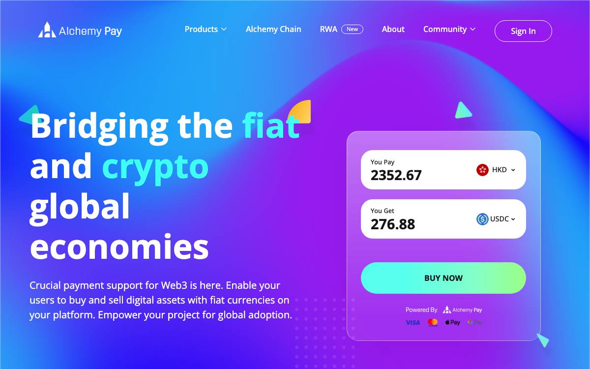 Alchemy Pay website preview