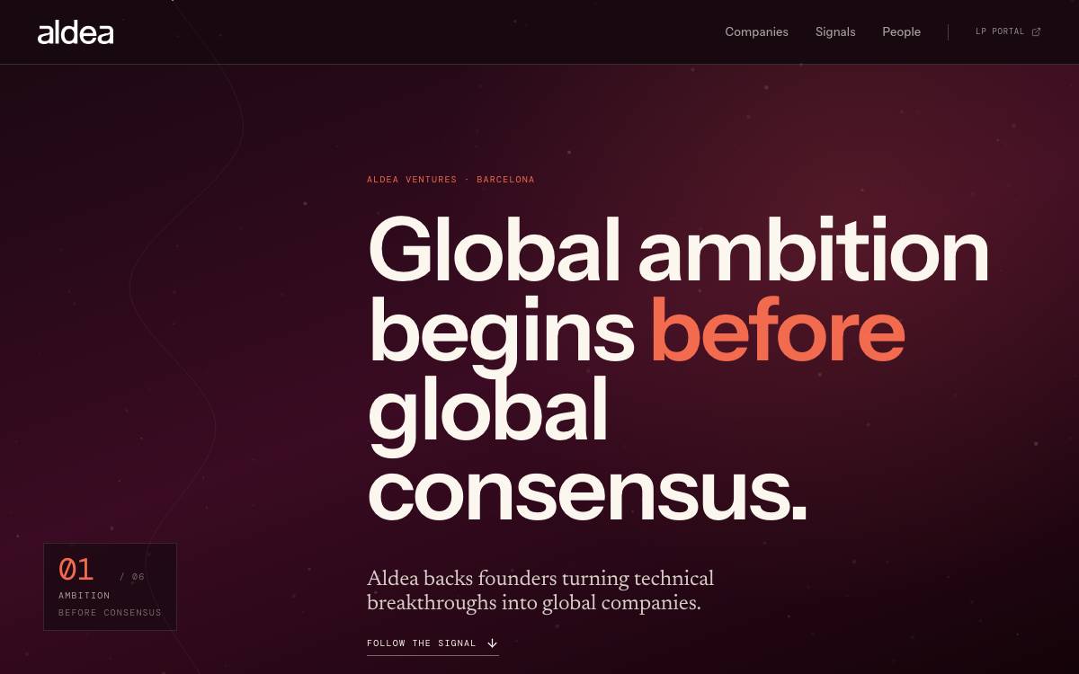 Aldea Ventures website preview