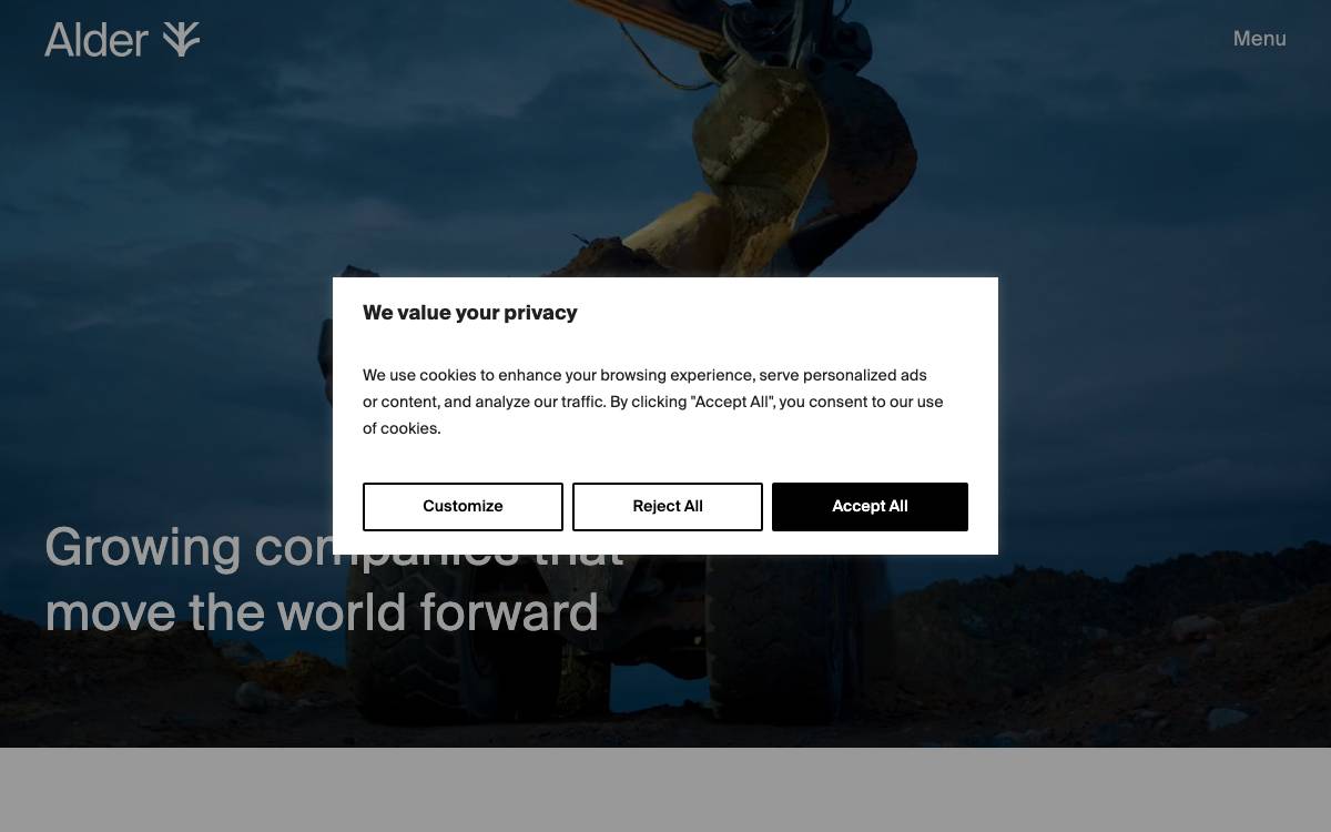 Alder III Advisory website preview