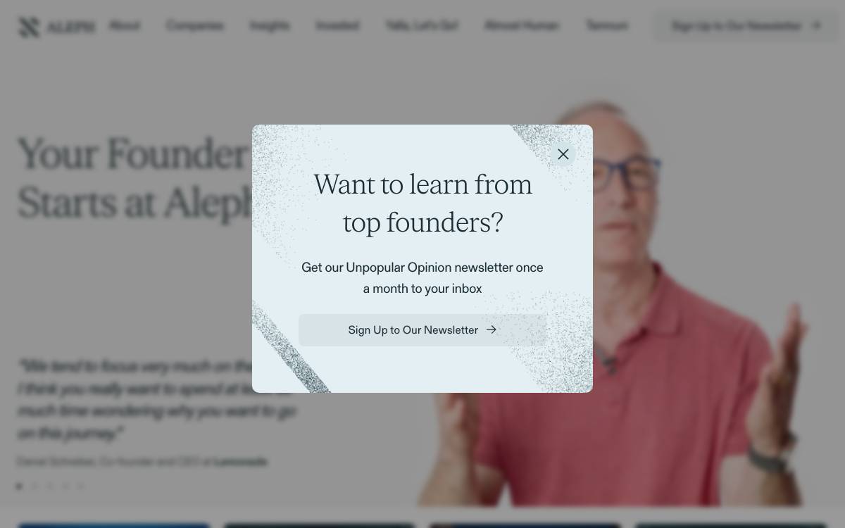Aleph website preview
