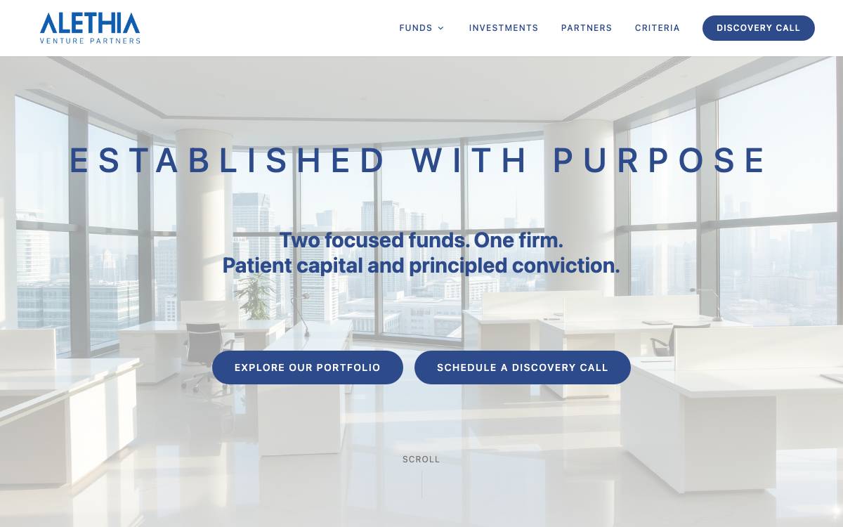 Alethia website preview