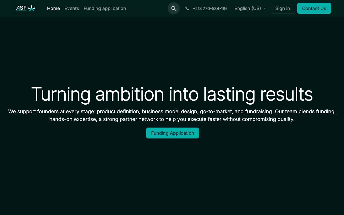 Algeria Startup Fund website preview