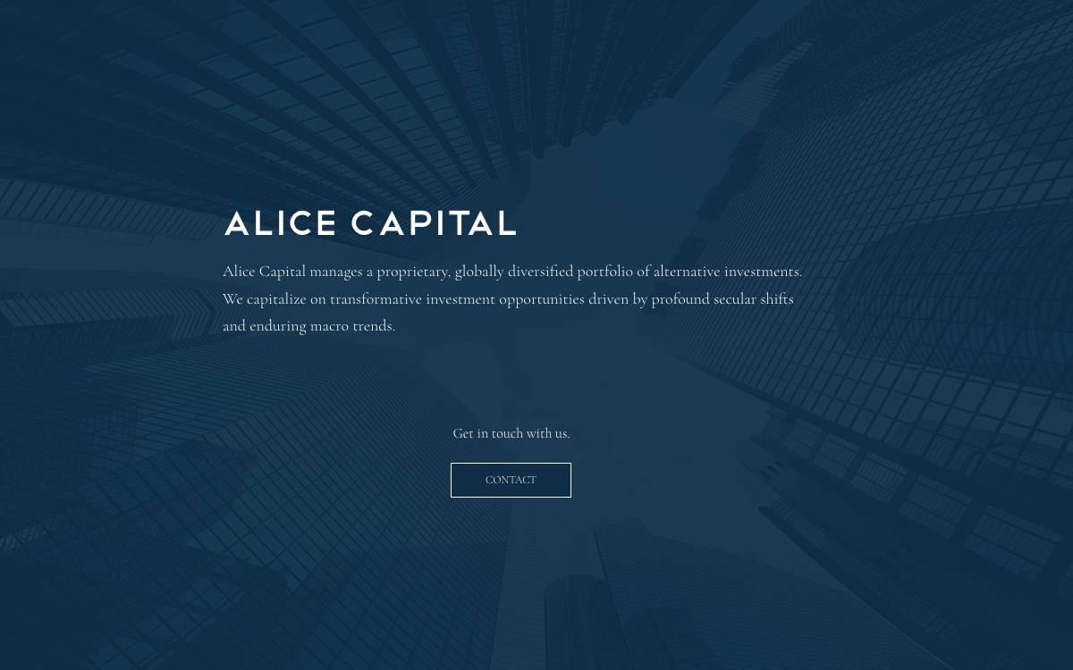 Alice Capital website preview