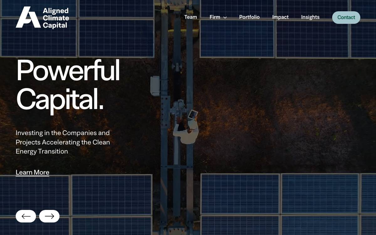 Aligned Climate Capital website preview